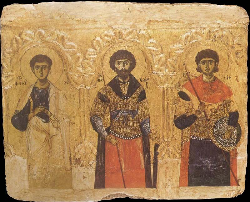 unknow artist The Apostle Phillip and the Saints Theodore and Demetrius oil painting picture